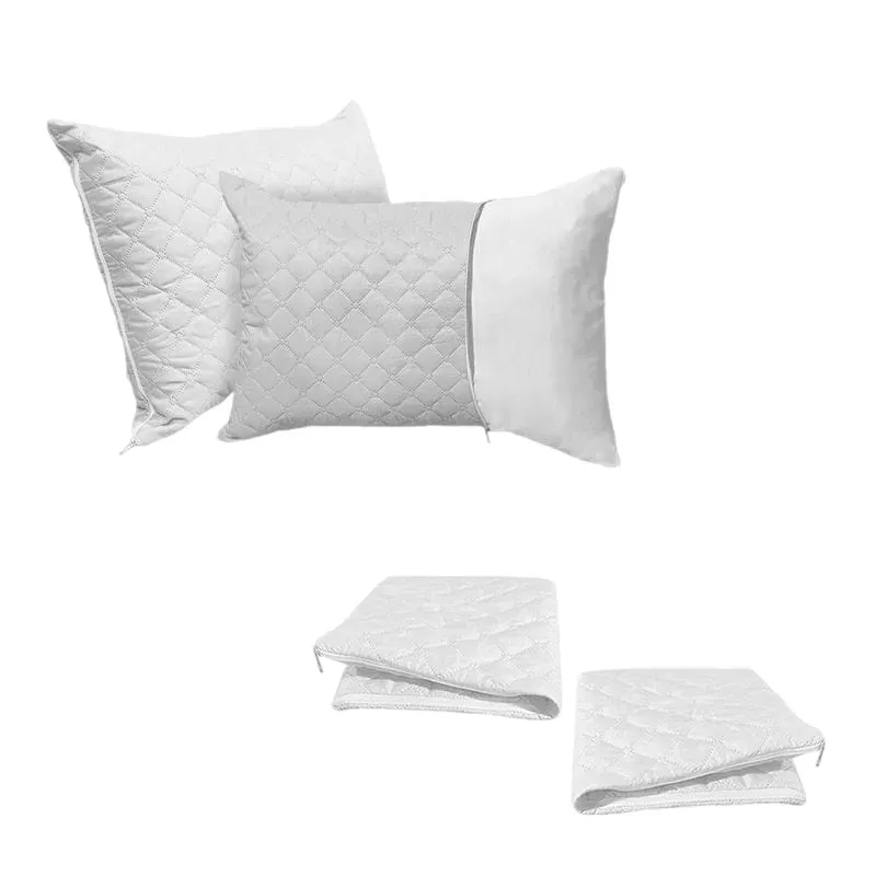 Set de 2 Almohadas 50x70CM con Protectores Blanco– Comodidad y Protección