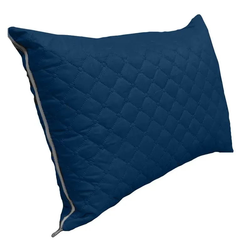 Set de 2 Almohadas 50x70CM con Protectores Azul Oscuro – Comodidad y Protección