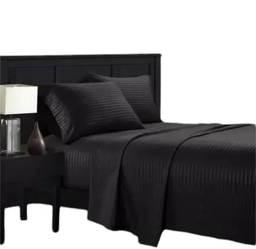 Juego de Sábanas Negra para Cama Queen (160 x 190 cm) - Altura 35 cm