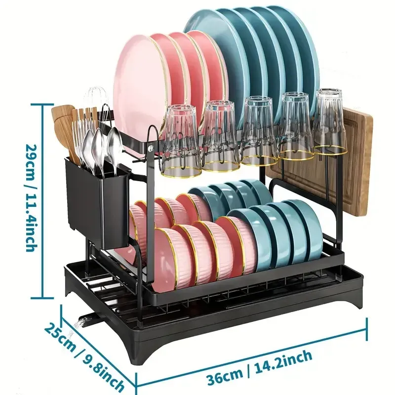 Escurridor De Platos 2 Niveles Acero Inoxidable