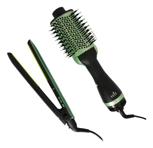 Plancha De Cabello Con Cepillo Secador 