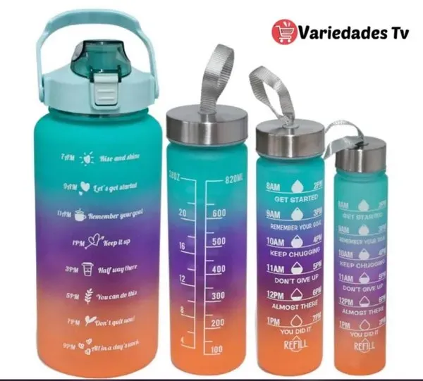 Termos, Botella de Agua Set x 4 Unidades