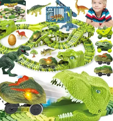 Pista De carros Flexible Dinosaurio 240 Piezas