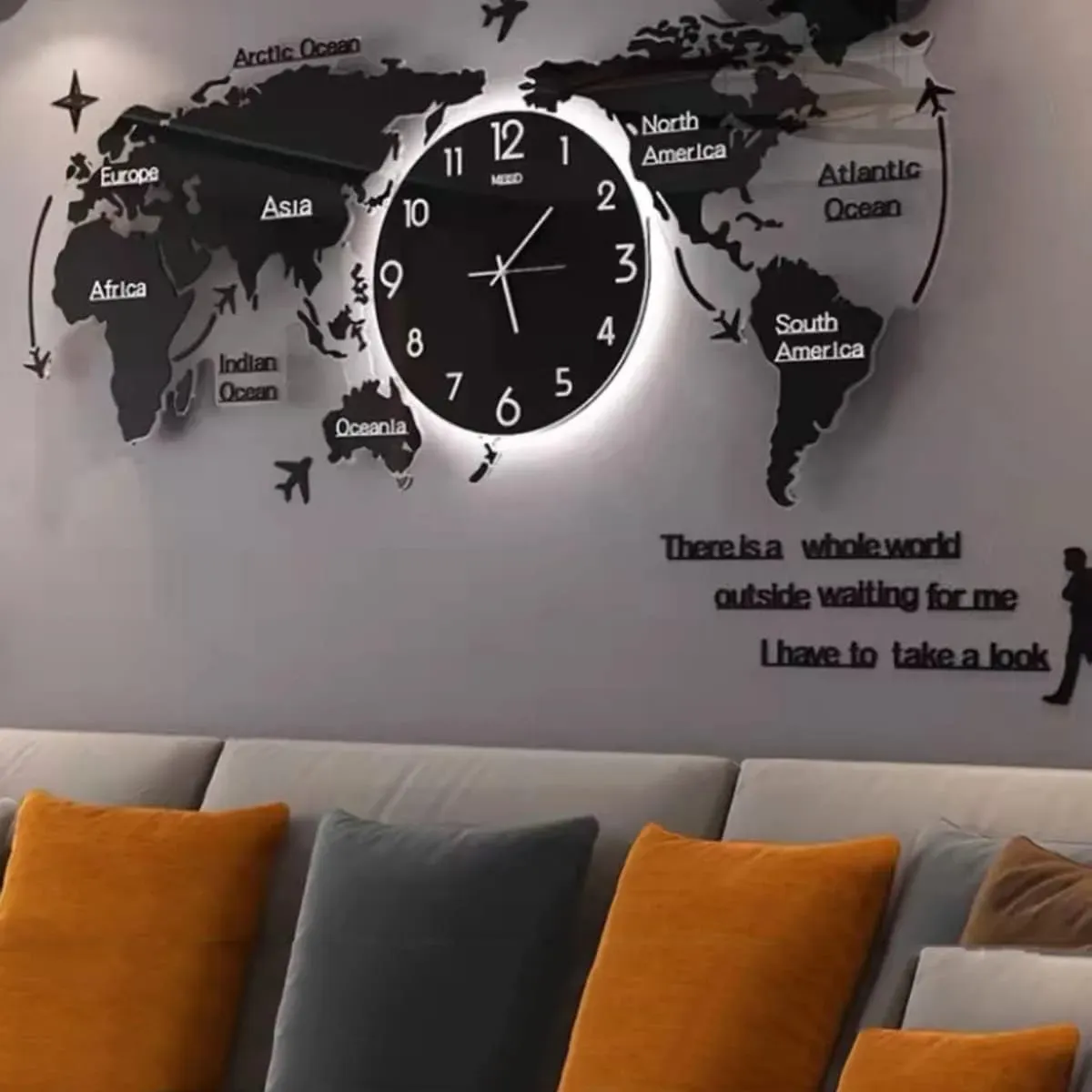 Reloj de Pared/Mapa del Mundo