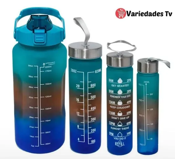 Termos, Botella de Agua Set x 4 Unidades