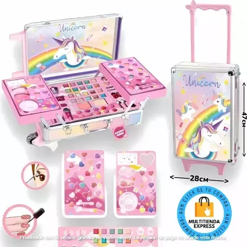 Maleta Carro De Maquillaje/Accesorios Unicornio 