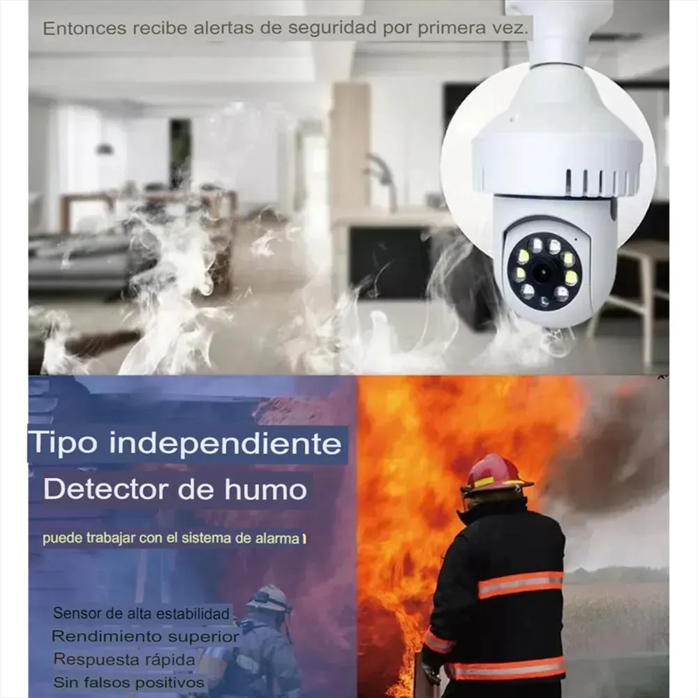 Camara Bombillo Con Detector de Humo