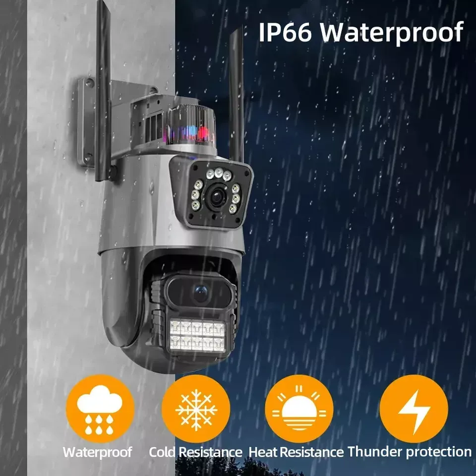 Camara IP Seguridad, Alarma, Doble Lente APP V380Pro