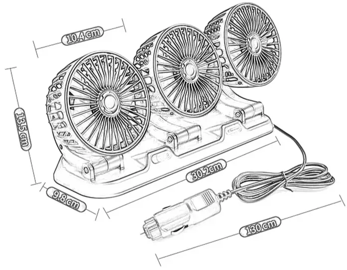 Ventilador Carro de 3 Cabezales