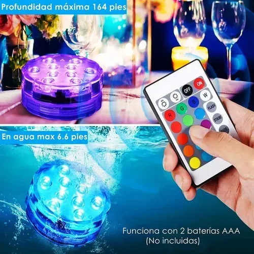 Luz Led RGB Inalambrica Piscina con control