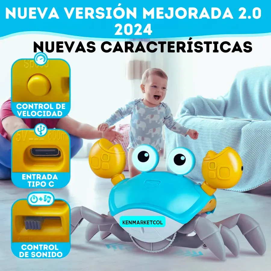 Cangrejo Interactivo Para Bebés  Con Música Amarillo