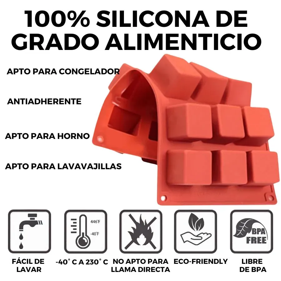 Molde Cubos Silicona 15 Antiadherente