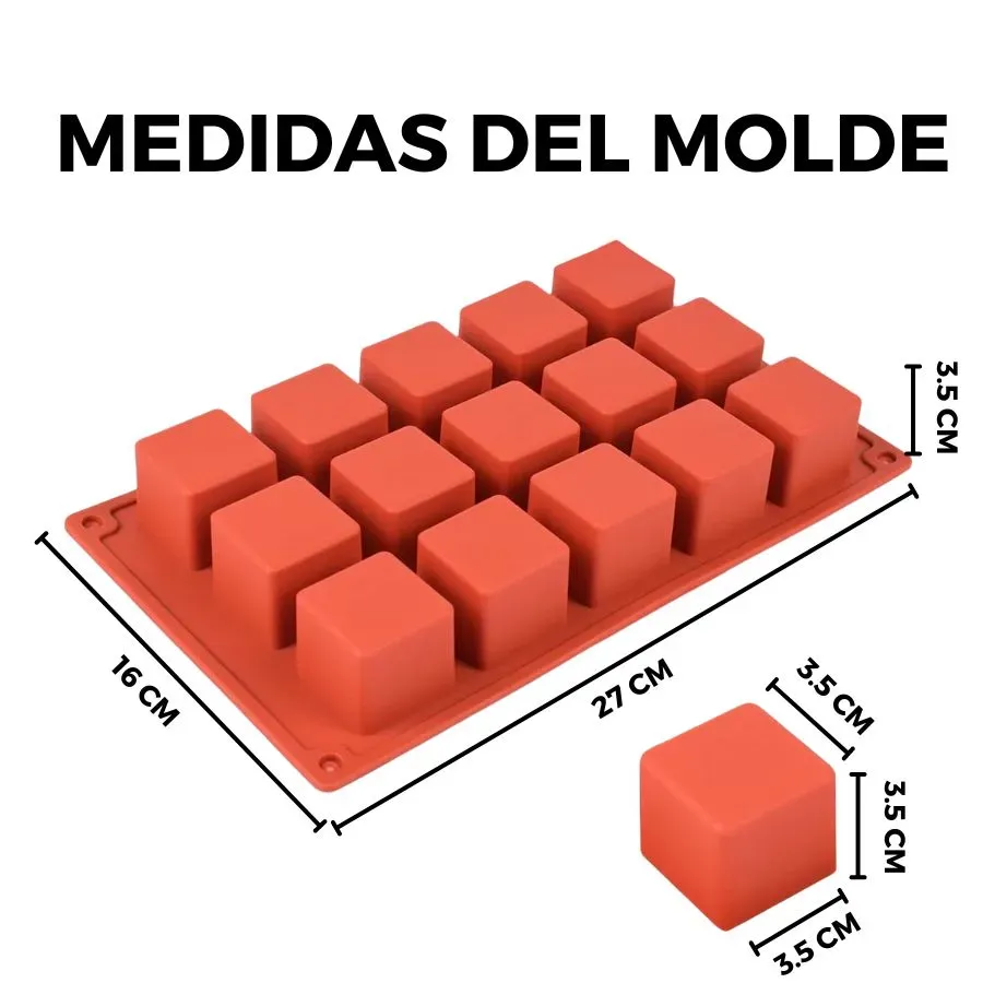 Molde Cubos Silicona 15 Antiadherente