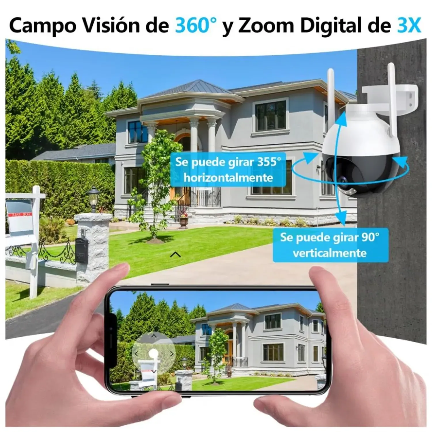 Cámara De Seguridad Exterior Domo Full Hd 2k Ptz 360inch C11