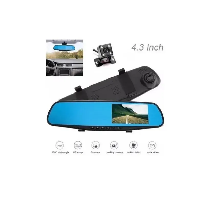 Espejo Retrovisor Doble Cámara Pantalla 4.3'' Full Hd Carro