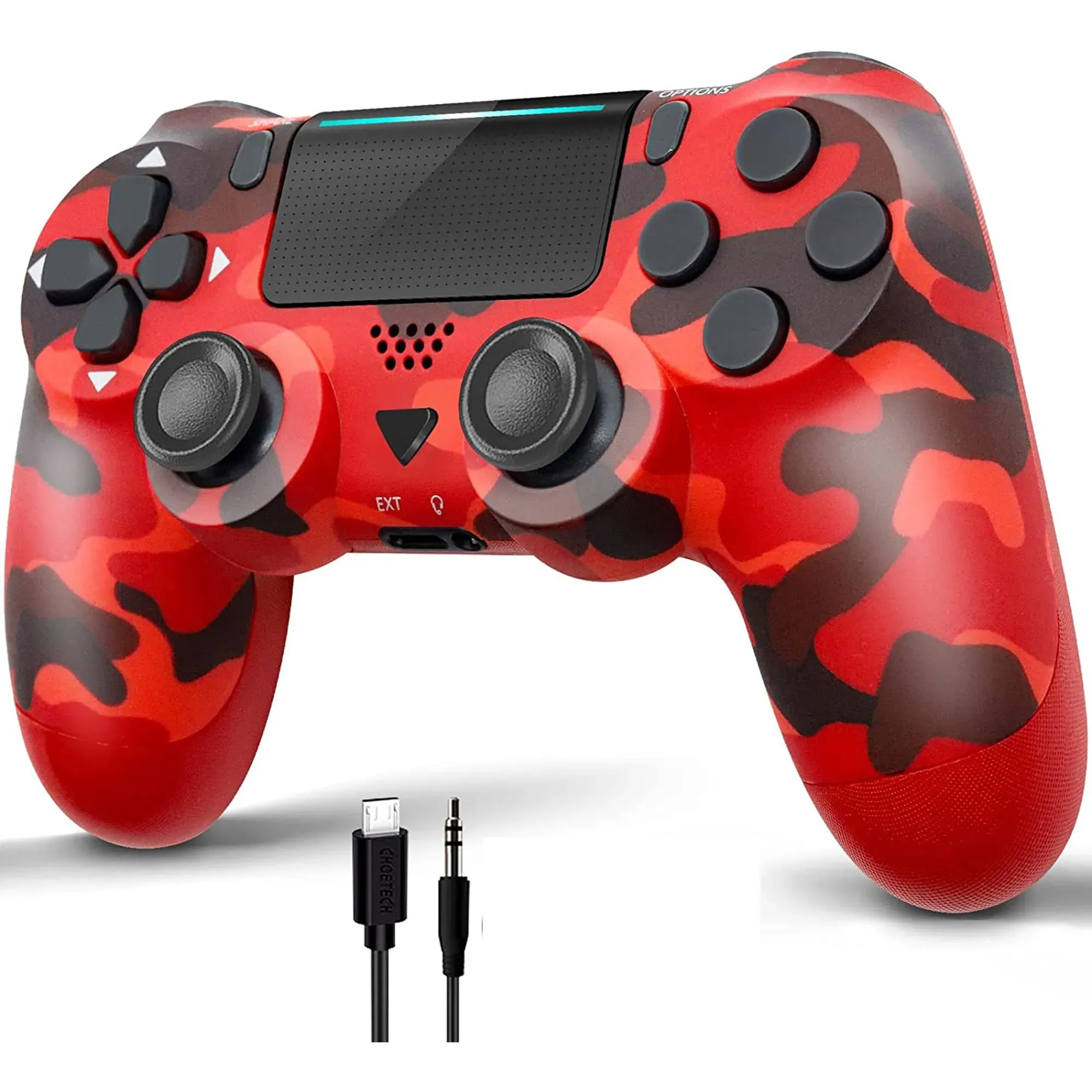 Control Para Play 4 Dual Shock Ps4 Edicion Camuflado Rojo