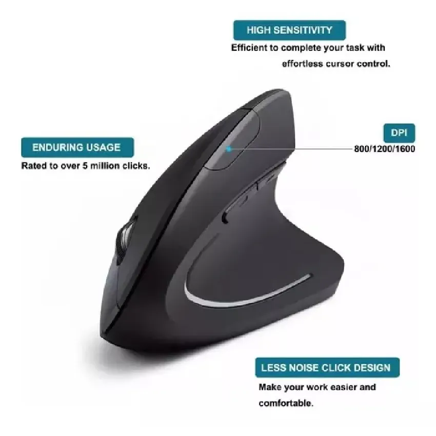 Mouse Vertical HP Inalambrico Ergonomico Recargable 6 Botones 