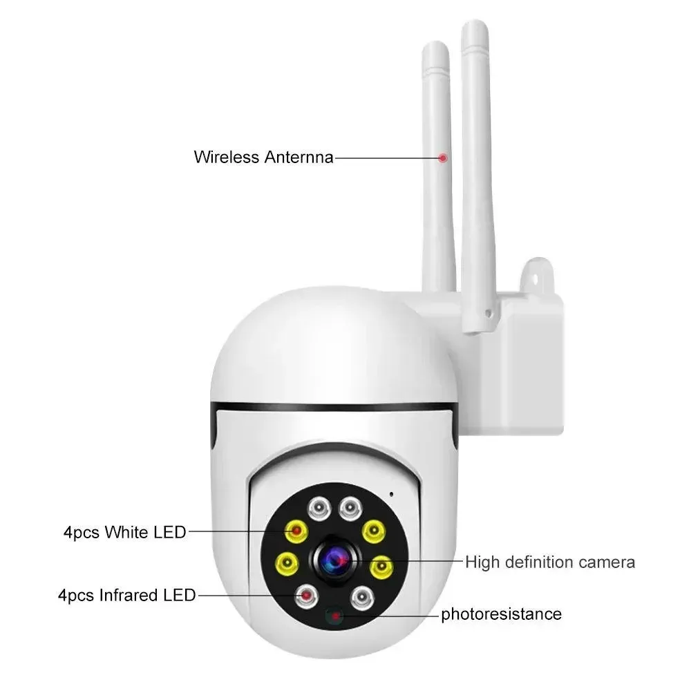 Camara De Seguridad 360 Wifi Robotica 2 Antenas Vision Nocturna