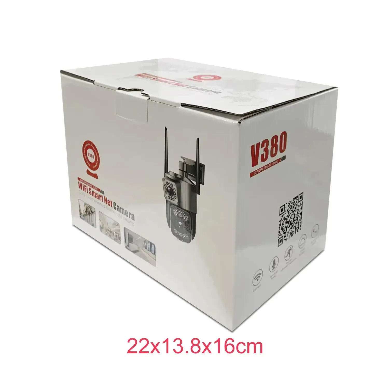 V380-Cámara De Seguridad Cctv Negra De 4MP, Dispositivo De Doble Lente Bullet Y Ptz