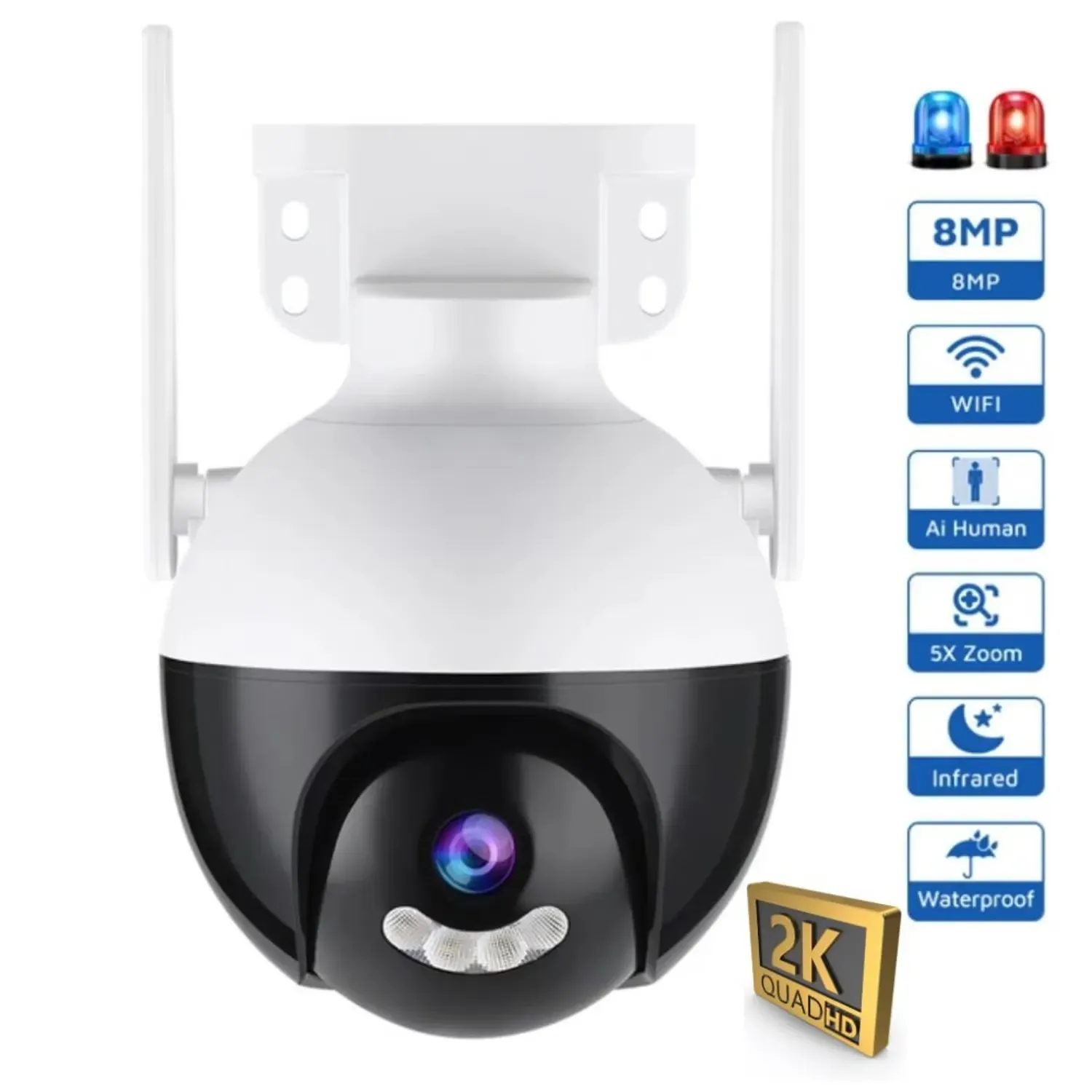 Cámara De Seguridad Exterior Domo Full Hd 2k Ptz 360inch C11