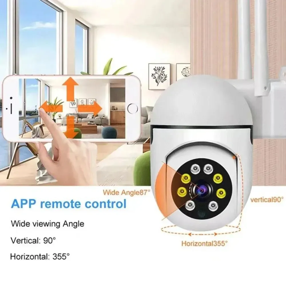 Camara De Seguridad 360 Wifi Robotica 2 Antenas Vision Nocturna