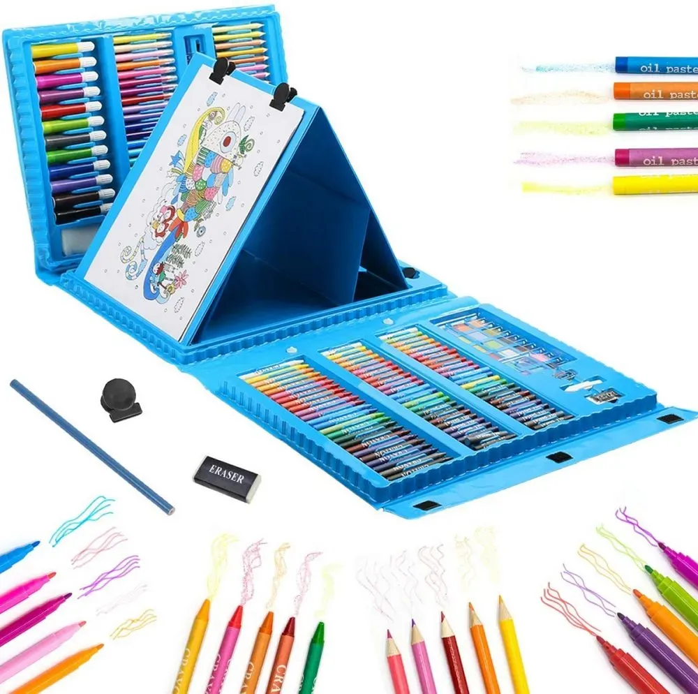 Set Arte Niños Maleta 208 Piezas Crayon Acuarela Plumon