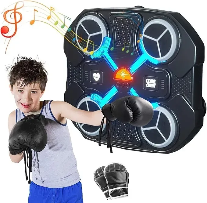 Máquina De Boxeo Musical Electrónica + Guantes De Boxeo