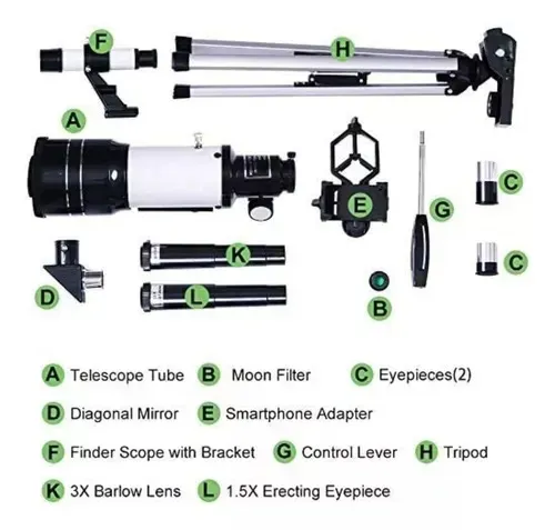 Telescopio Astronómico Monocular F30070 Reflector 70mm 