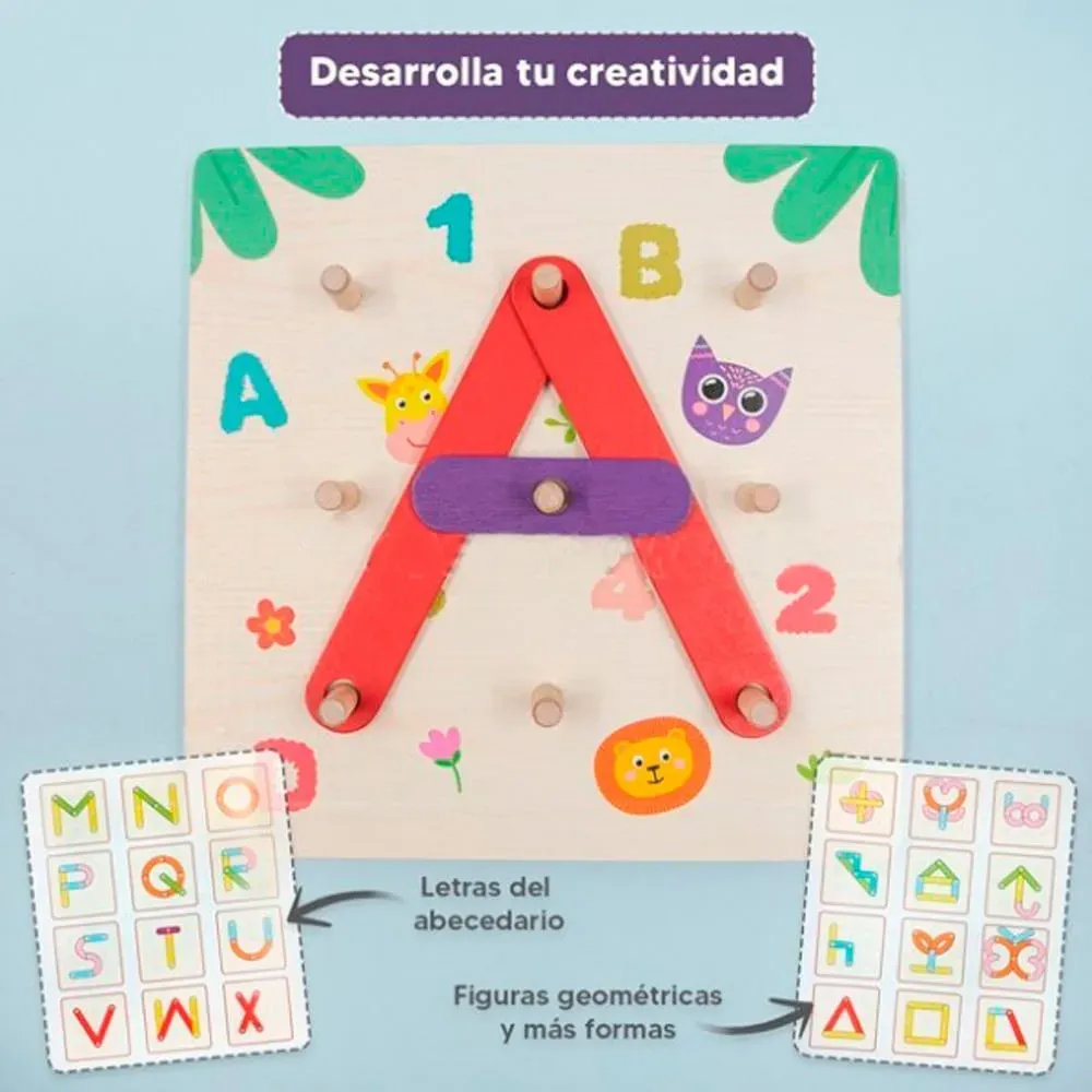 Juego Didactico Tablero Letras Numeros Niños 