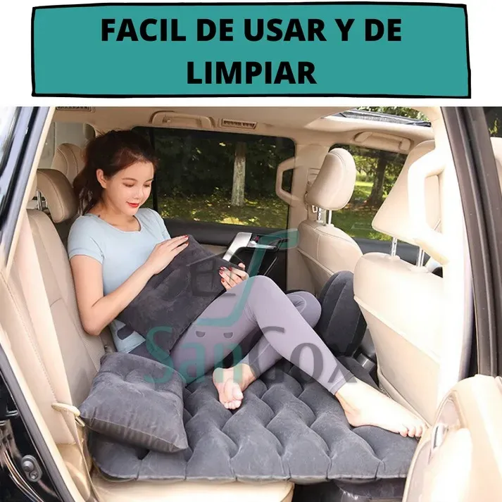 Colchon Inflable Carro + 2 Almohadas + inflador 