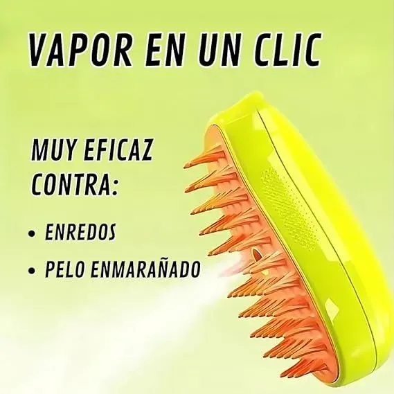 Cepillo De Mascotas Con Vapor 3 En 1