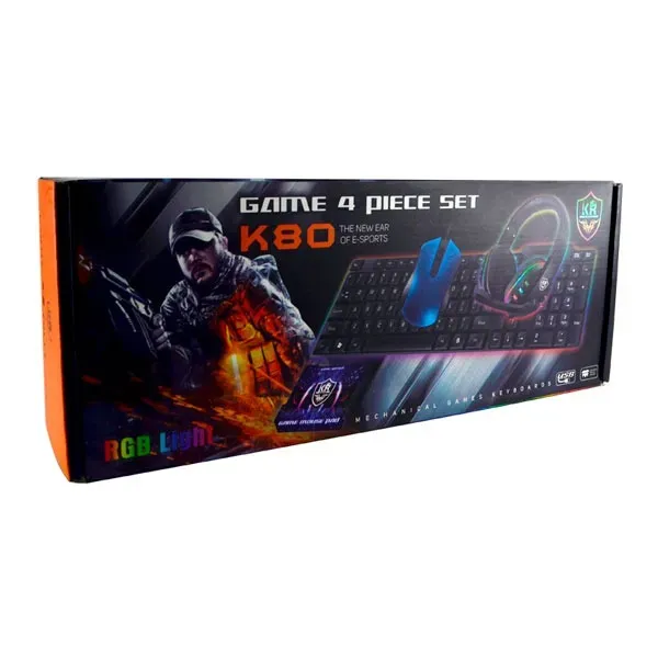 Combo Gamer 4 En 1 Luces Rgb teclado mouse Y Diadema Tipo Gamer 