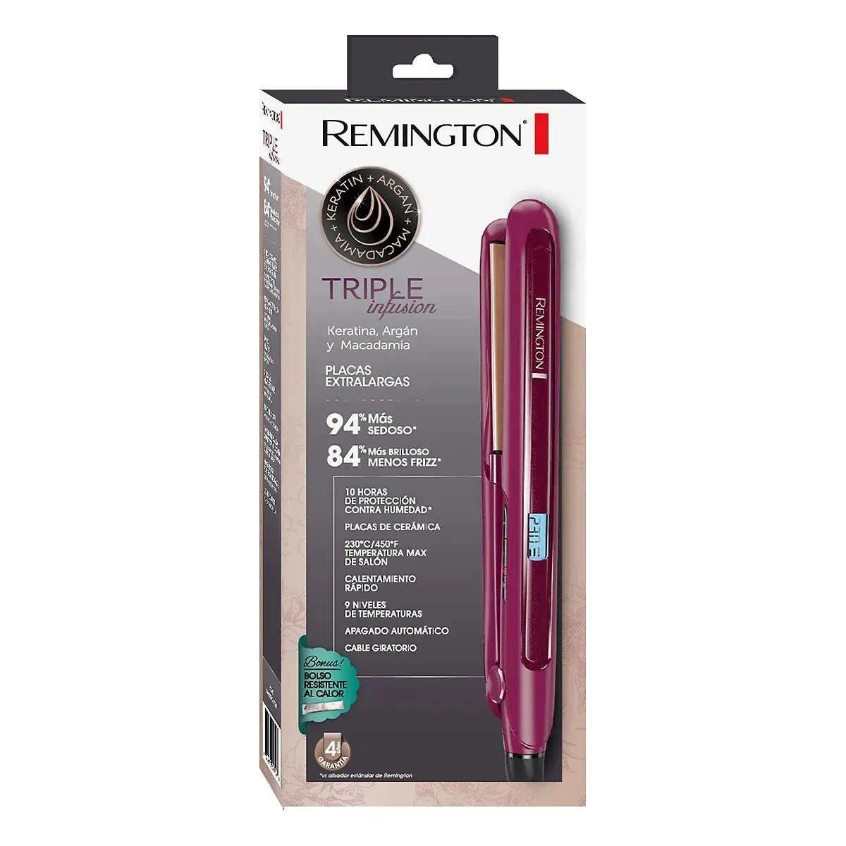 Plancha De Cabello En Ceramica Remington Tripleinfusión S7740