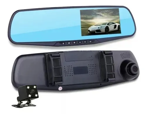 Espejo Retrovisor Doble Cámara Para Carro Full Hd 