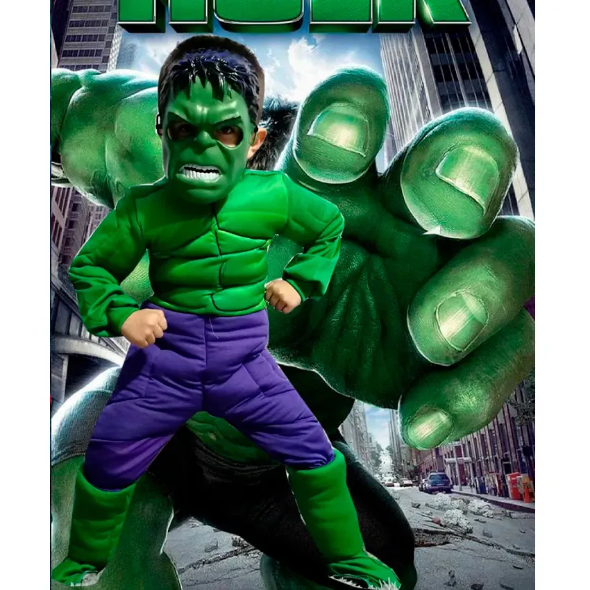 Disfraz hulk niño acolchado 