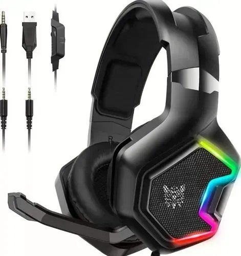 Audifonos Gamer Onikuma Original K10 Pro Negros  Luz Rgb 