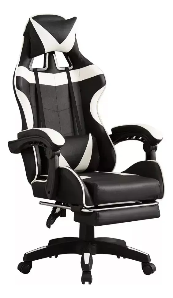 Silla De Escritorio Gamer  Apoya Pies Y Reclinable