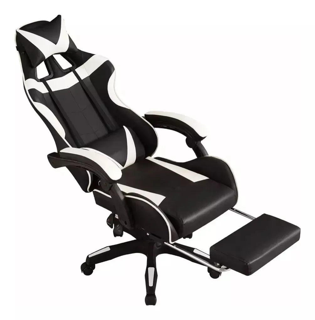 Silla De Escritorio Gamer  Apoya Pies Y Reclinable