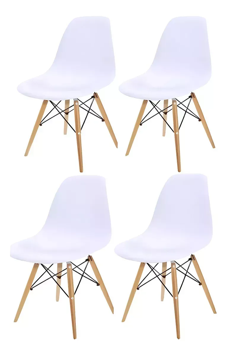 Kit 4 Sillas Magnux Charles Eames Madera - Eiffel