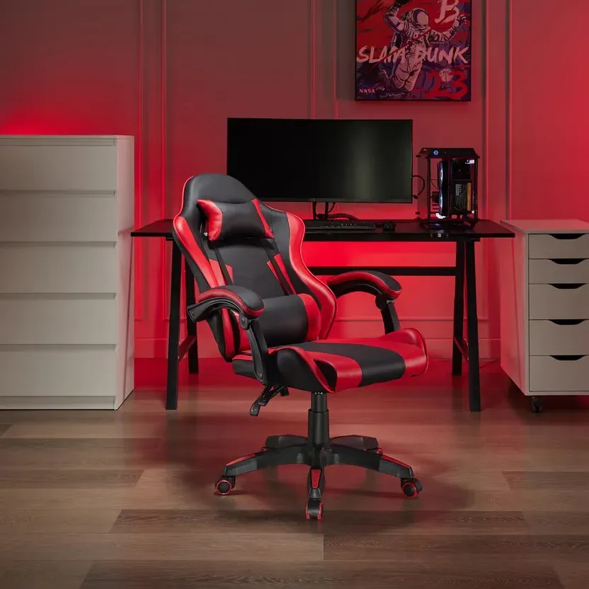 Silla Gamer Oficina Reclinable Roja