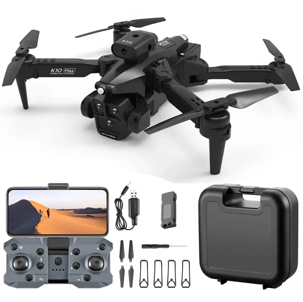 Drone K10 Max Wifi 24G 3 Camaras 4K Hd