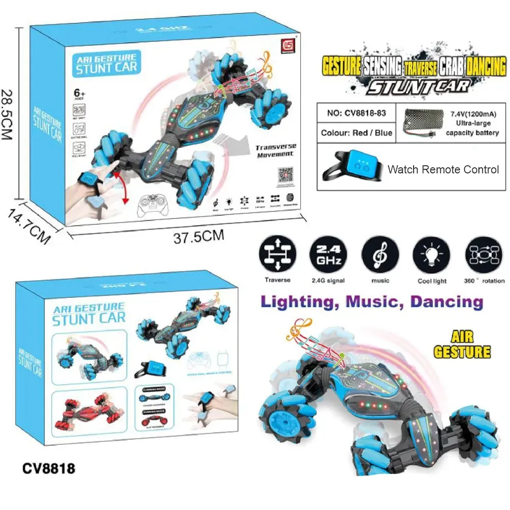 Carro Control Remoto Acrobatico Stunt 4x4 Sensor Manual Luz