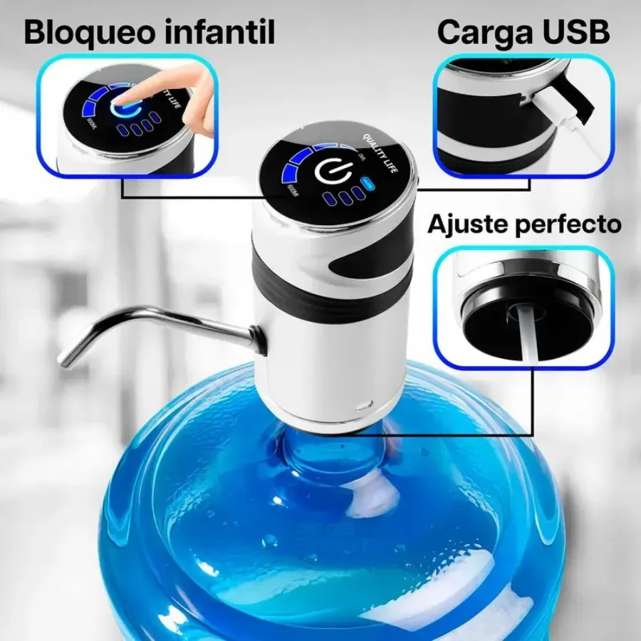 Dispensador De Agua Recargable Timbo Automático Táctil Usb