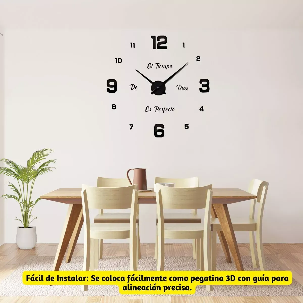 Reloj De Pared 3d Frase El Tiempo De Dios Es Perfecto