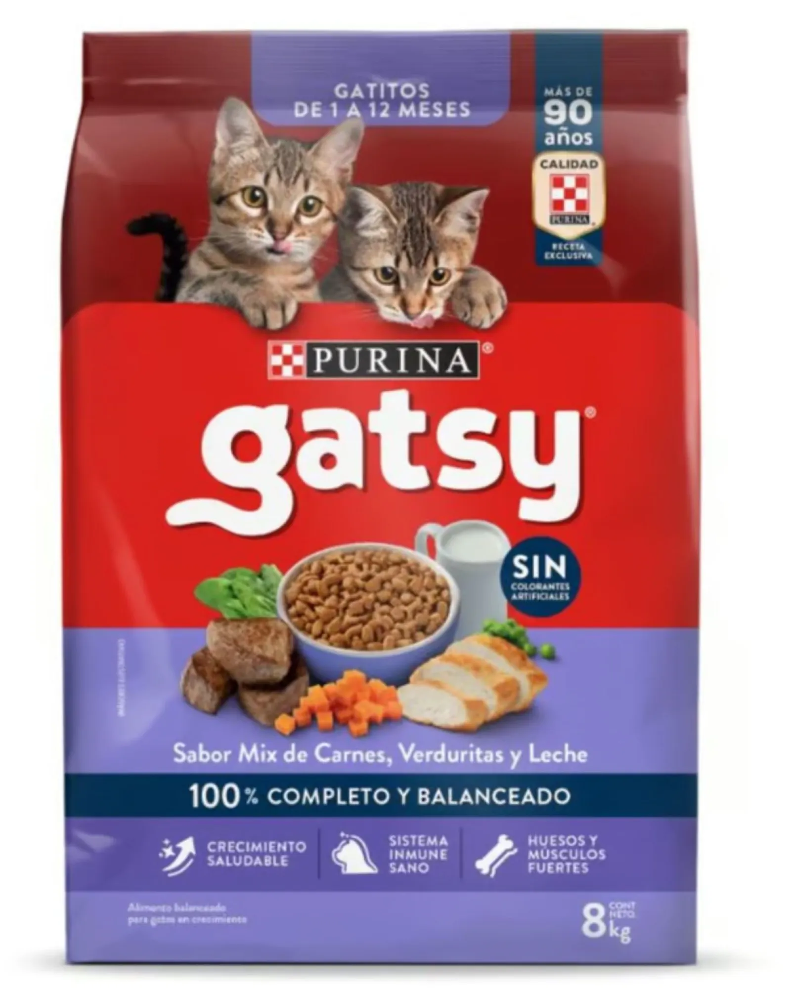 Gatsy Gatitos Mix Carne Verduritas Leche 8Kg