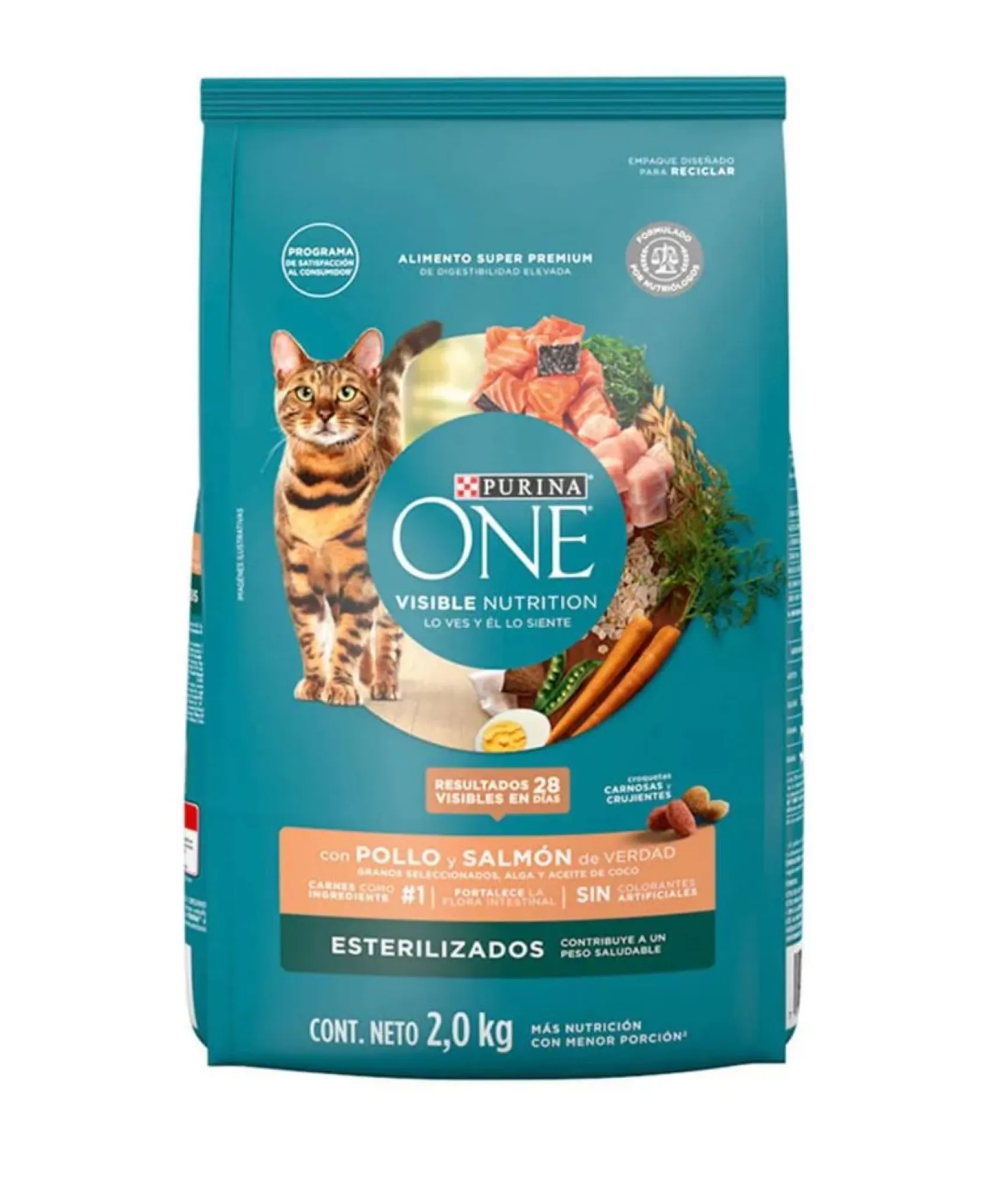 One Gatos Esterilizados Pollo Salmon 2Kg