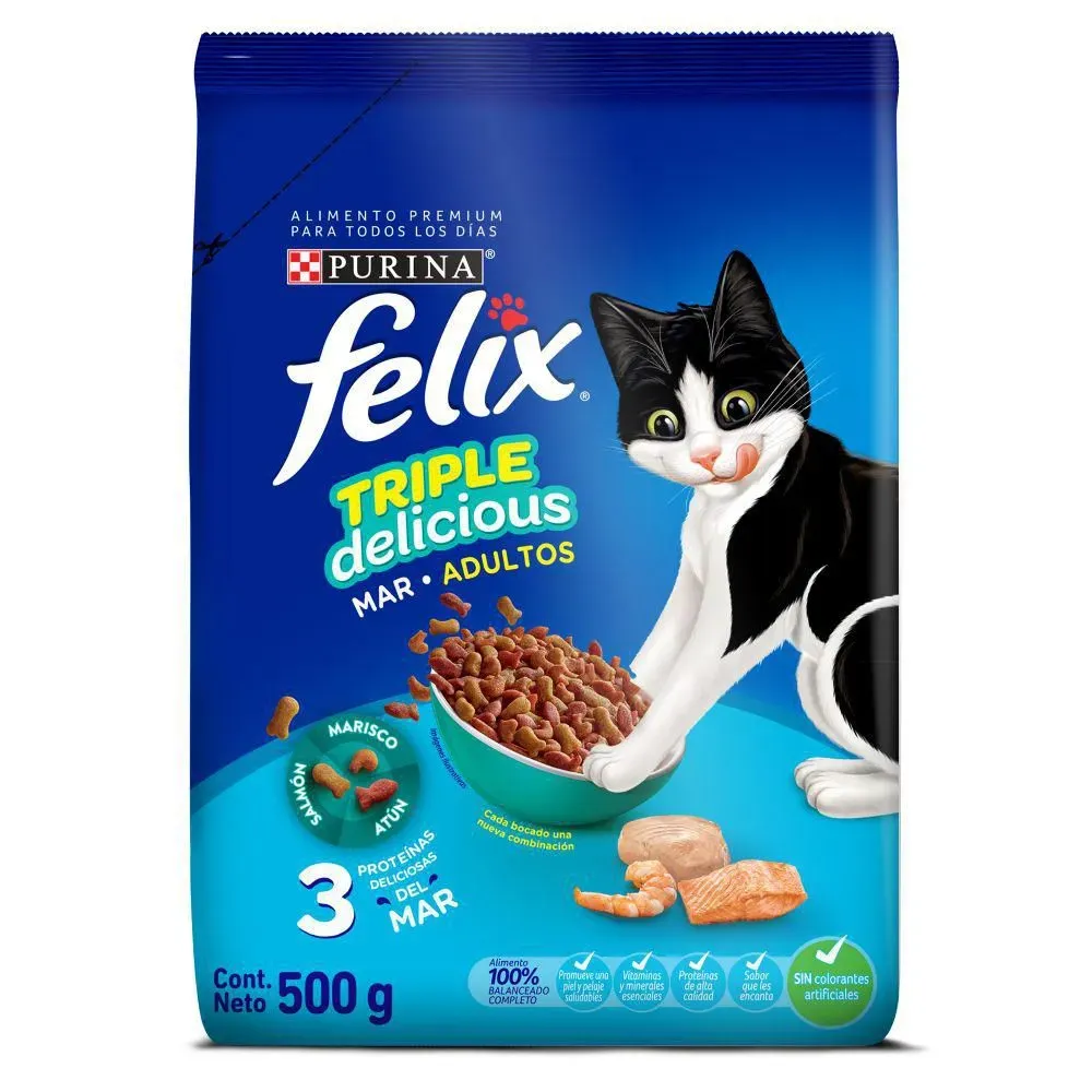 Felix Gatos Triple Delicious Mar 500gr