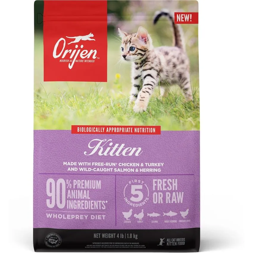 Orijen Kitten Gatos Cachorros Pollo Pavo Salmon 1.8kg