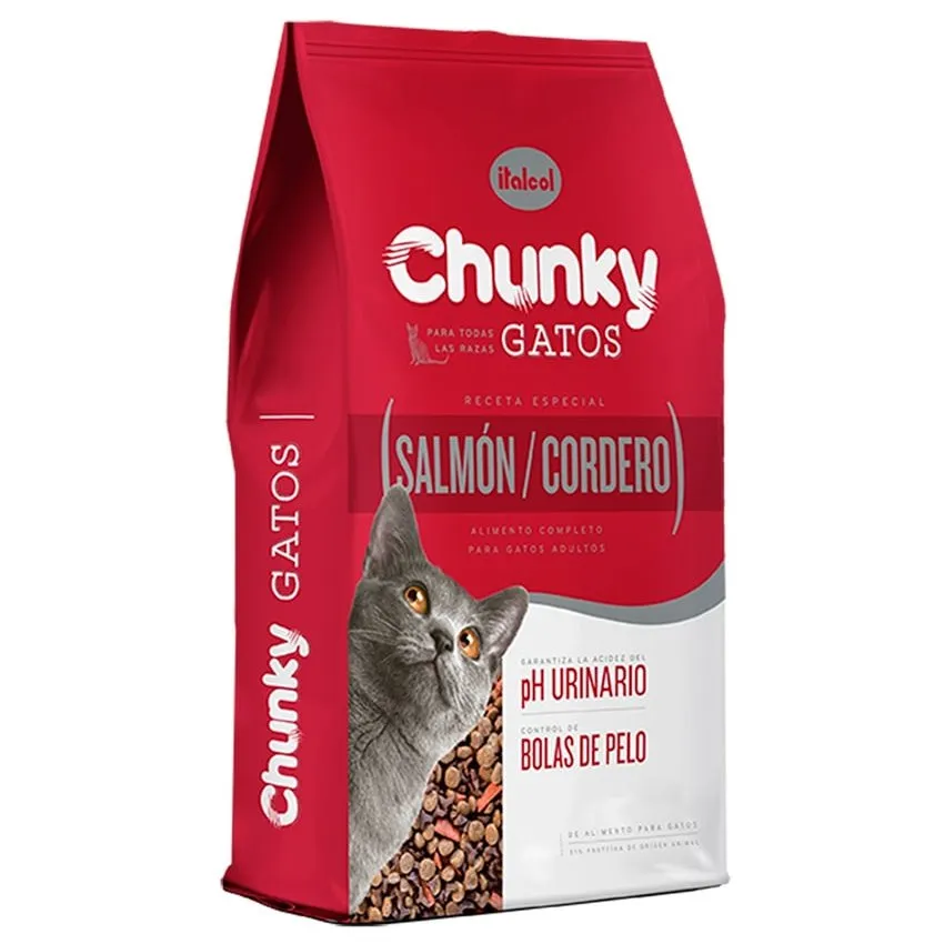 Chunky Salmon Cordero Gatos Adultos 1.5G