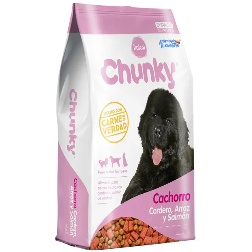 Chunky Cordero Arroz Y Salmon Perros Cachorros 8Kg